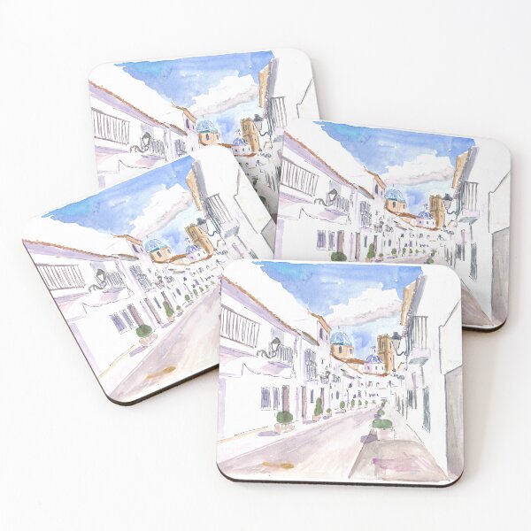 Item preview, Altea Spain Afternoon Street Scene On Costa Blanca designed and sold by artshop77.