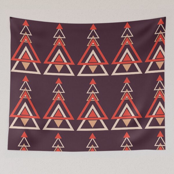 Item preview, Nested Red Gold Triangles Abstract on Deep Purple designed and sold by TM Selvam.