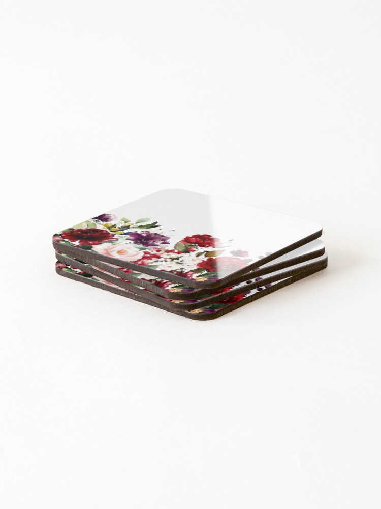 Thumbnail 4 of 5, Coasters (Set of 4), Spring Foral Pattern designed and sold by Harman83.