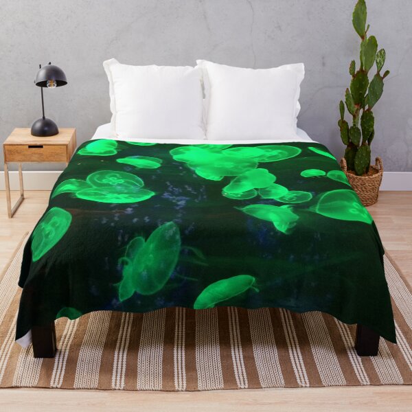 Item preview, Green jellyfish in an aquarium designed and sold by ray-designs-.