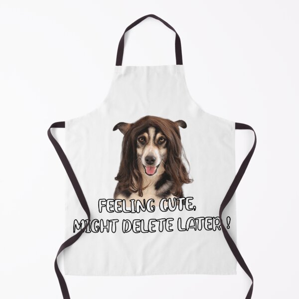 Item preview, feeling cute might delete later funny dog with a wig stickerfor dog owners for dog lovers designed and sold by GhostAmine.