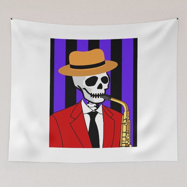 Item preview, Skeleton Playing Saxophone designed and sold by AMERICANCHEEZ.