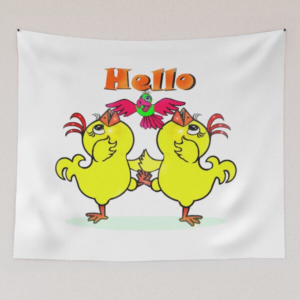 Item preview, Chickens and bird - Say Hello  designed and sold by Shirley cute art .