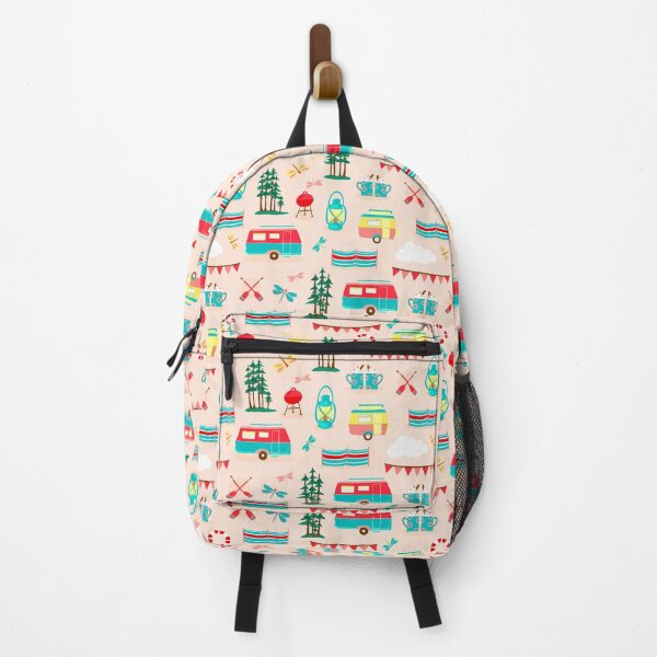 Item preview, Vintage campsite with caravans repeat pattern designed and sold by NattyDesigns.