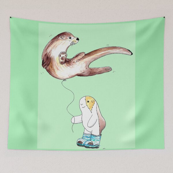 Item preview, Cutie and Her Otter Balloon designed and sold by Art by Kirsten Sneath.