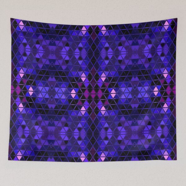 Artikelvorschau, Geometrische Kaleidoskop-Dreiecke blau und rosa entworfen und verkauft von WormholeOrbital.