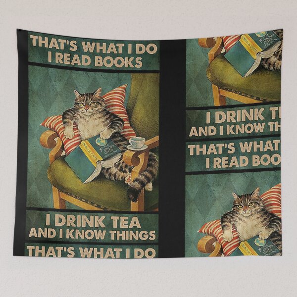 Item preview, That's-What-I-Do-I-Read-Books-i-drink-tea-and-i-know-things-cat-lover-gifts designed and sold by heckfournieryti.