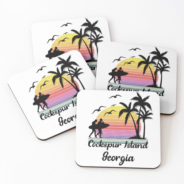 Item preview, Cockspur Island Georgia Seaside Retro Sunset designed and sold by mountainadora.