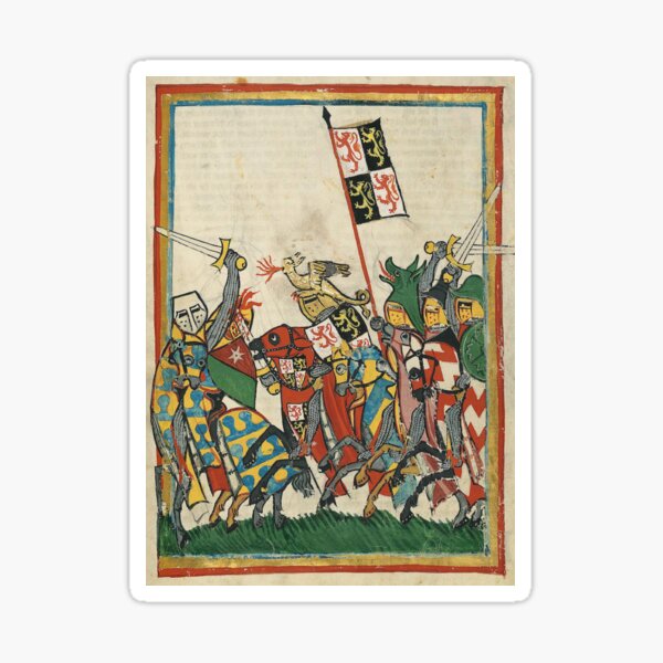 Vista previa del artículo con la obra «Campo de batalla (siglo XIV) - Codex Manesse», diseñado y vendido por SALON DES ARTS.