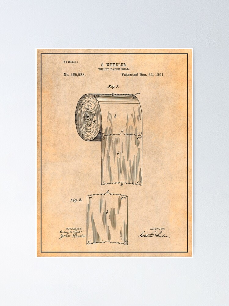 "Toilet Paper Roll Patent" Poster for Sale by setwave Redbubble