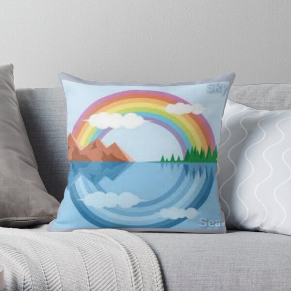 sky and sea Throw Pillow