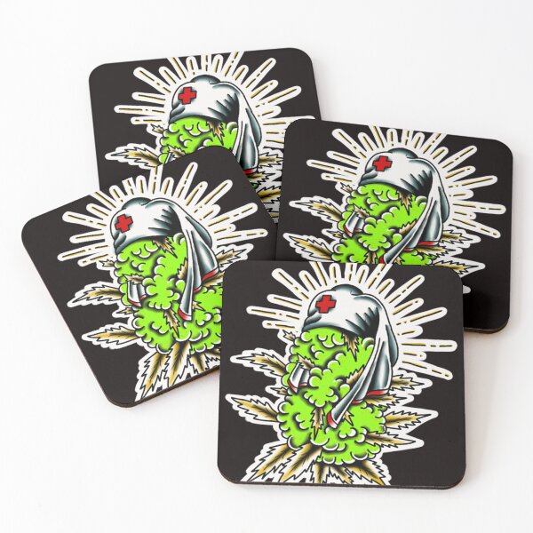 Item preview, medicine weed nurse marijuana traditional tattoo designed and sold by rafaelwolf.