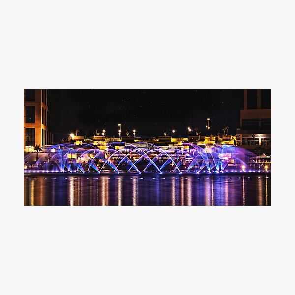 Item preview, Smart City fountain at night - Cityscape photo designed and sold by TheArtistOf2022.