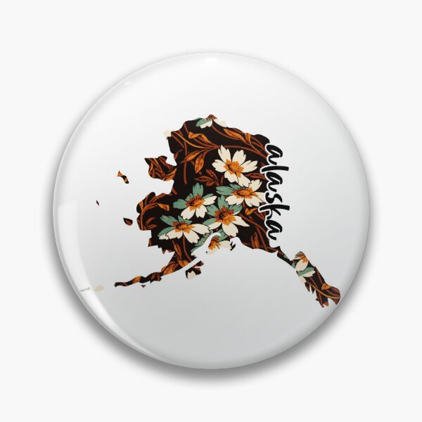 Item preview, Floral Map of USA States Alaska - Map of Alaska designed and sold by AmethystMurad.