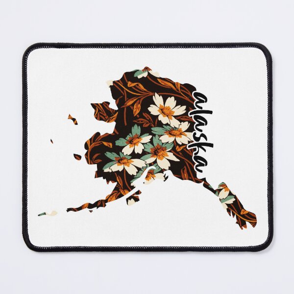 Item preview, Floral Map of USA States Alaska - Map of Alaska designed and sold by AmethystMurad.