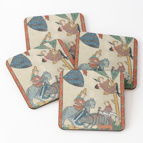 Item preview, Boar Hunting (14th century) - Codex Manesse designed and sold by SALON DES ARTS.