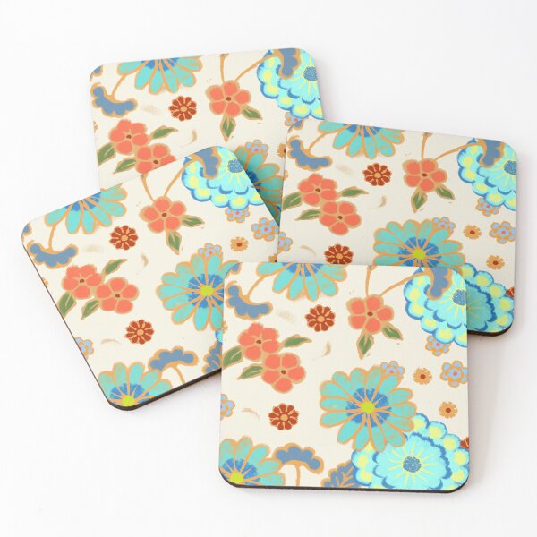 Item preview, Pretty flowers on beige background designed and sold by Mary Jane Lange.