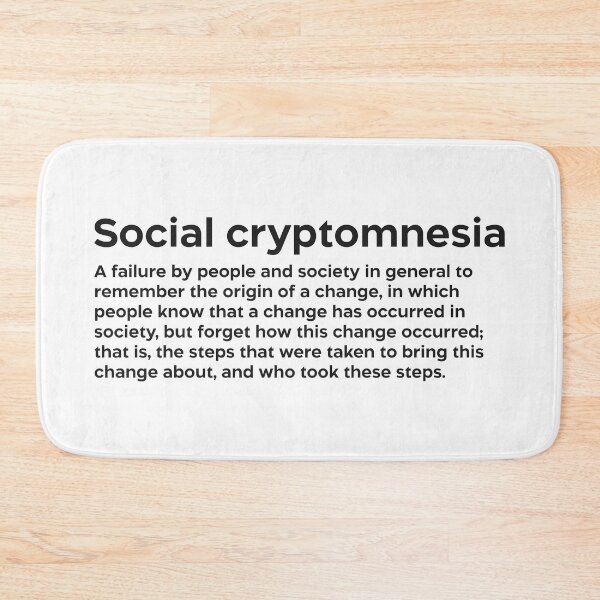 Item preview, Social cryptomnesia black designed and sold by EdimQuotes.