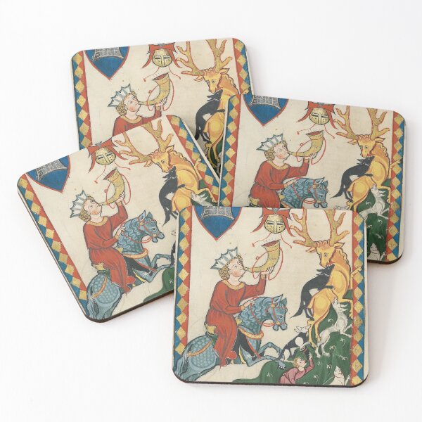 Item preview, Deer Hunting (14th century) - Codex Manesse designed and sold by SALON DES ARTS.