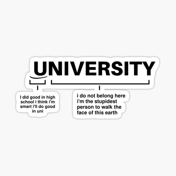 university-life-of-a-helpless-kid-as-a-university-student-sticker-by