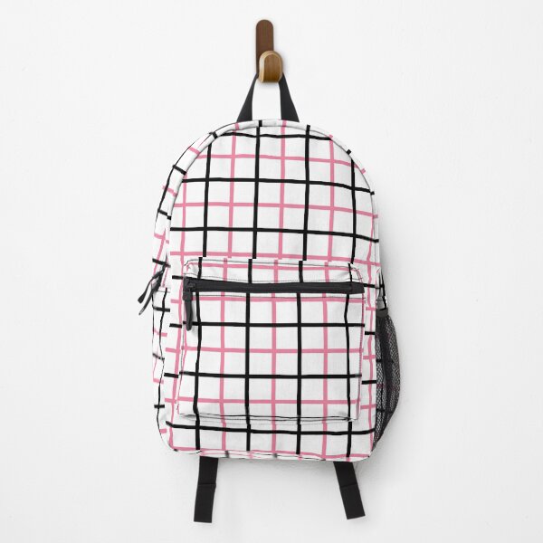 Item preview, Grid Plaid Pattern Black and Pink designed and sold by tonymagnerart.
