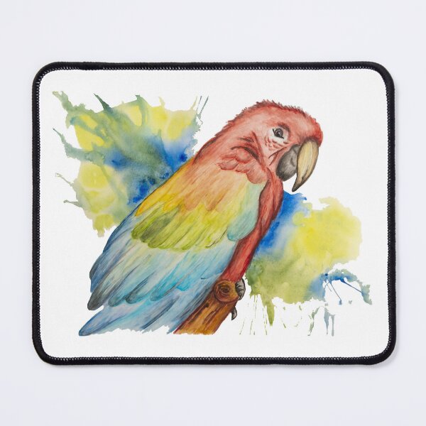 Artikelvorschau, Gemalter Macaw-Papageien-Vogel mit Aquarell entworfen und verkauft von RonelBroderick.