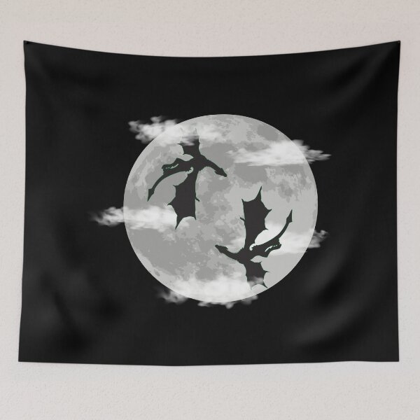 Item preview, Dragons soaring in the full moon design designed and sold by Ideallity.