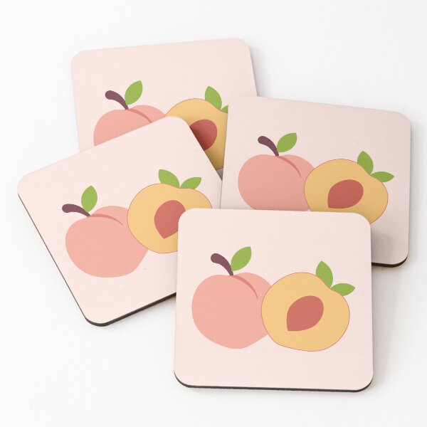 Item preview, Cute Peaches Pattern with Pastel Pink Background designed and sold by Creative Wolf Design.