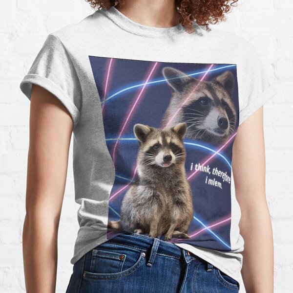 I think, therefore I mlem - funny raccoon quotes Classic T-Shirt