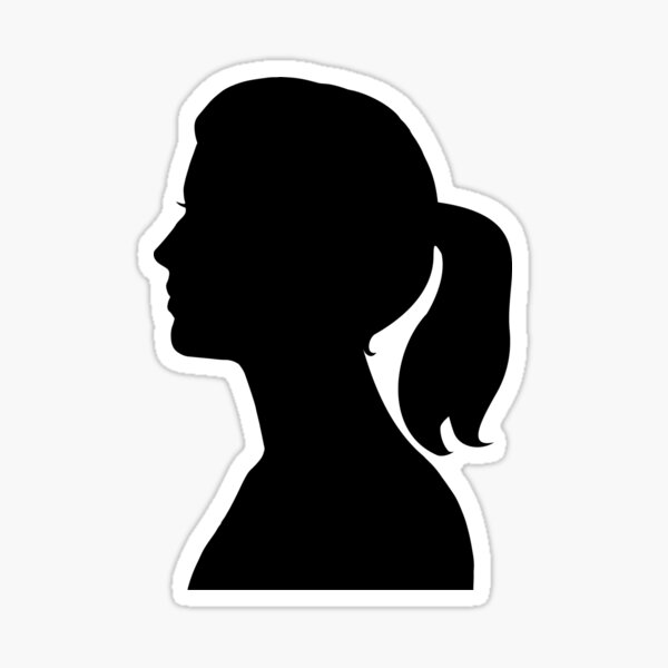 Portrait Silhouette Woman in Profile Sticker