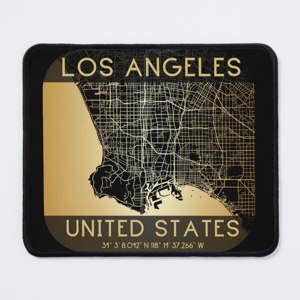Item preview, LOS ANGELES CALIFORNIA LA MAP MONOCHROME GOLD designed and sold by lukas69graphic.