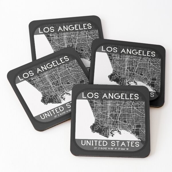 Item preview, LOS ANGELES CALIFORNIA LA MAP MONOCHROME BLACK designed and sold by lukas69graphic.