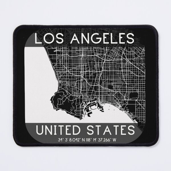 Item preview, LOS ANGELES CALIFORNIA LA MAP MONOCHROME BLACK designed and sold by lukas69graphic.
