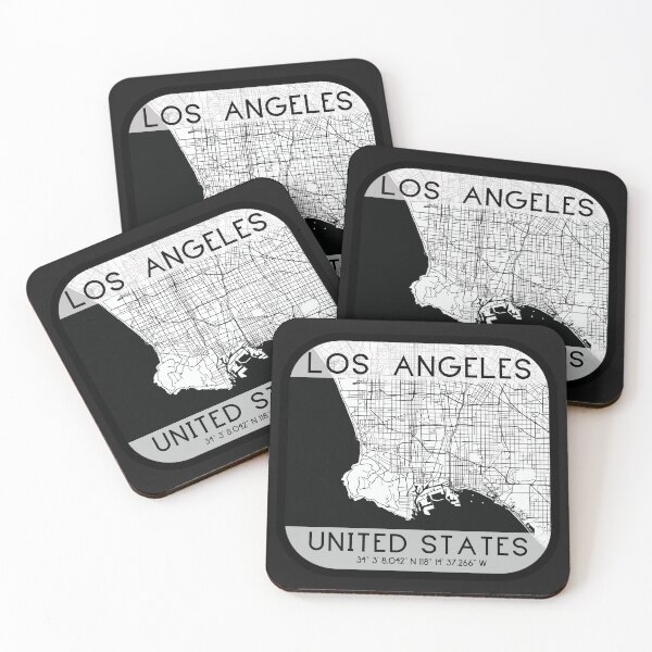 Item preview, LOS ANGELES CALIFORNIA LA MAP MONOCHROME WHITE designed and sold by lukas69graphic.