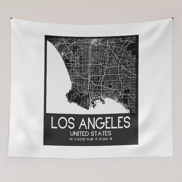 Item preview, LOS ANGELES CALIFORNIA LA MAP MONOCHROME BLACK designed and sold by lukas69graphic.