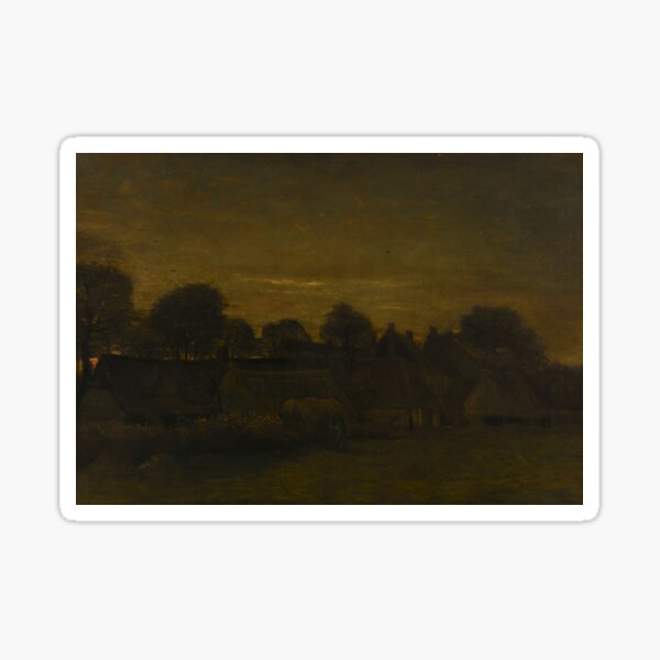 Village at Sunset made by Vincent van Gogh, 1884 Sticker
