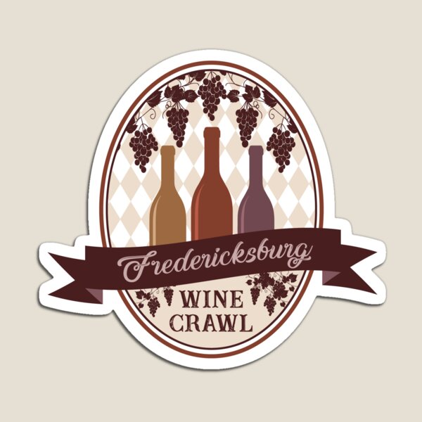 Artikel-Vorschau von Fredericksburg, TX Weinschleichen-Aufkleber, designt und verkauft von Craft Brew Crawl Sticker Co..