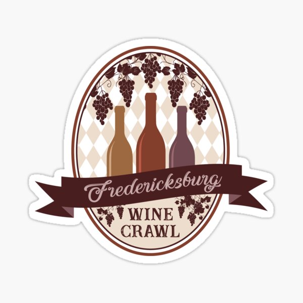 Artikel-Vorschau von Fredericksburg, TX Weinschleichen-Aufkleber, designt und verkauft von Craft Brew Crawl Sticker Co..
