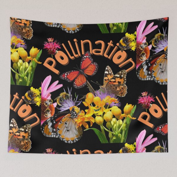 Item preview, Pollination Butterfly & Bee Colorful Digital Collage Design designed and sold by EarthArtDesigns.