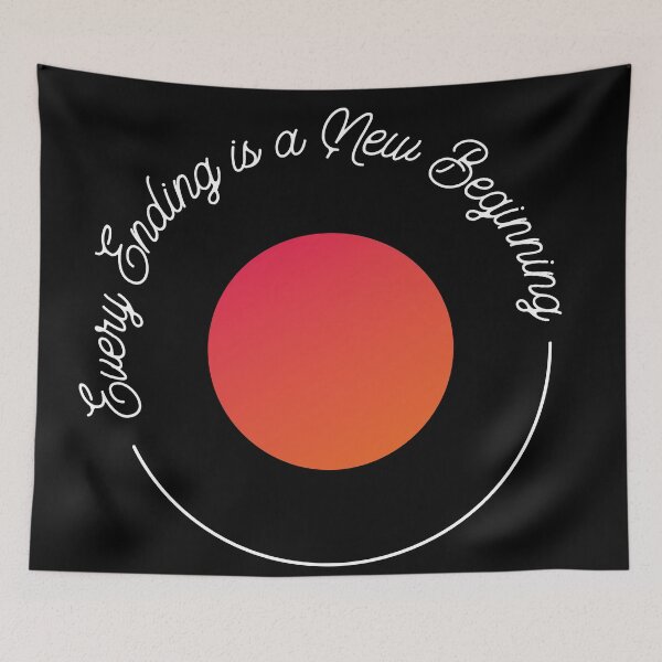 Item preview, Every Ending is a New Beginning Quote - Black designed and sold by Nadheesh.