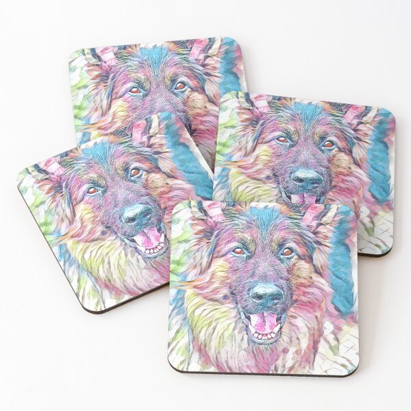 Item preview, A beautiful watercolour pastel german shepherd art design. Gsd watercolour. German shepherd watercolour. designed and sold by Doggymadness.