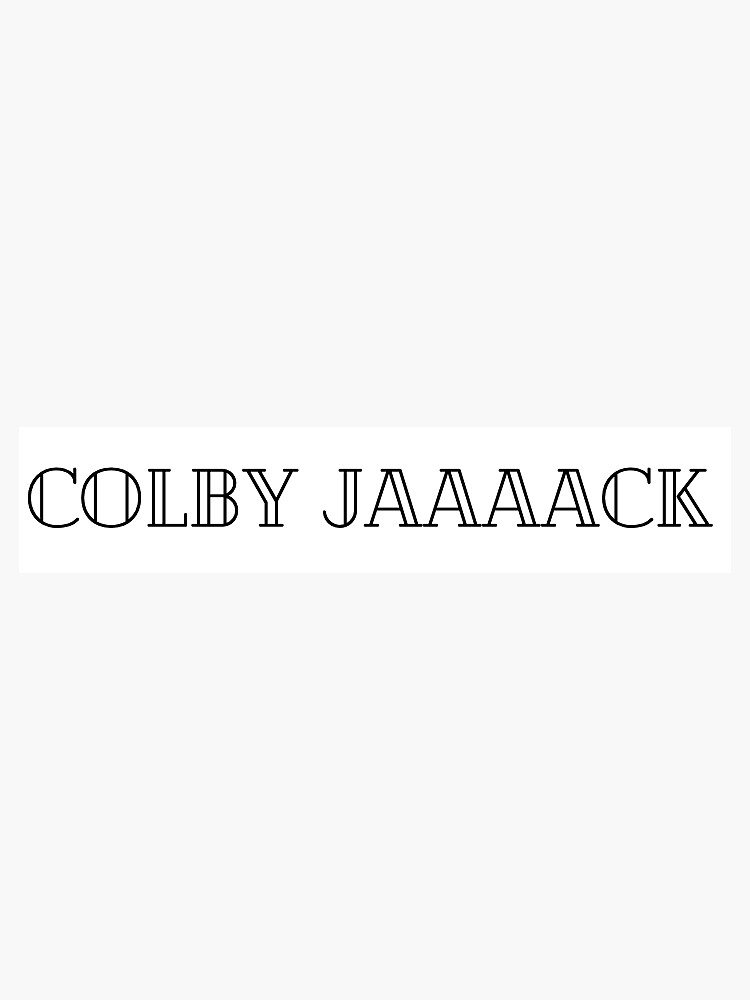 "Colby Jack" Sticker by seth1234 Redbubble