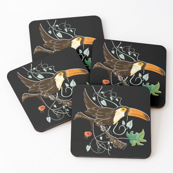 Item preview, Тукан на черном Toucan on black designed and sold by NOSYMICE.