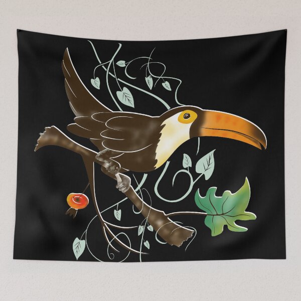Item preview, Тукан на черном Toucan on black designed and sold by NOSYMICE.