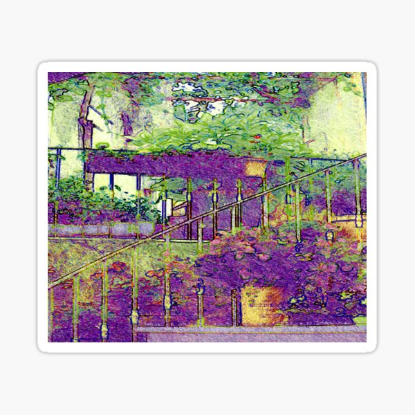 Item preview, Stair with pink flowers in St.Tropez, the provence designed and sold by Robert Elfferich.