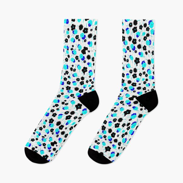 Item preview, Cyan, Blue and Black Scattered Flower Pattern designed and sold by RyanCaudell.