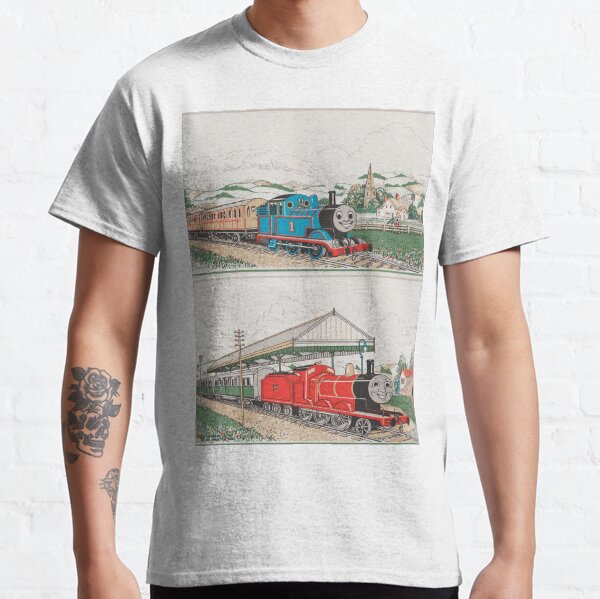 Vintage Thomas and James Seamless Pattern (Thomas the Tank Engine) Classic T-Shirt
