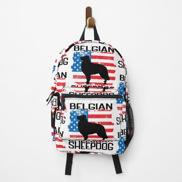 Item preview, Patriotic Belgian Sheepdog with Distressed American Flag USA designed and sold by arlutai.