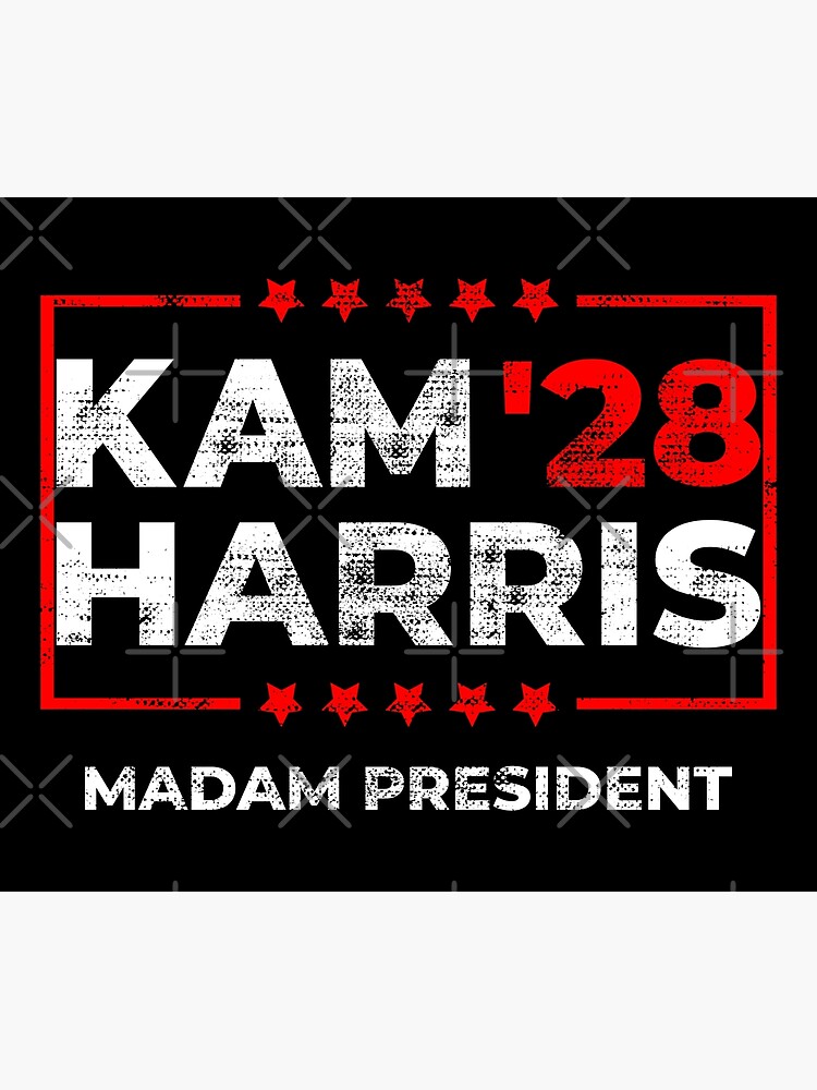 "Kamala Harris 2028 Madam President Vintage Faded Retro Distressed Worn