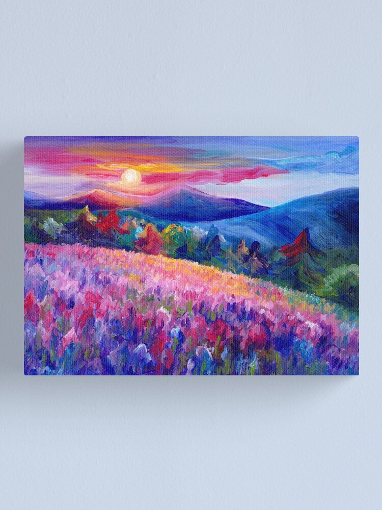 Flower Field Art Print / Wild Flower Art Print / Mountain